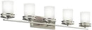 Kichler Hendrik 43" Vanity Light in Brushed Nickel, 5-Light Modern Bathroom Vanity with Satin Etched Cased Opal Glass, (43" W x 7.75" H), 5085NI by CozyNest Decor