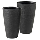 21 Inch Tall Round Plastic Planters Set of 2 Flower Pots with Drainage System-Black by LJGDeals