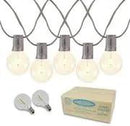 Novelty Lights 25 Feet G40 LED Patio String Lights with 25 Bulbs, Warm White, Weather Resistant and Shatterproof Replaceable Plastic Globe Bulbs, Brown Wire by GreenHaven Gardens