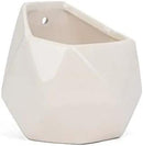 Milltown Merchants Succulent Wall Planters - White Ceramic Mounted Planters - Succulent Pots - Hanging Vases for Living Wall (1 Pack/Geometric/White) by GreenHaven Gardens