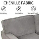 EBELLO Convertible Sleeper Sofa 3 in 1, Chenille Modern L-Shaped Couches for Living Room, Pull Out Sectional Futon Sofa Bed with Storage Space, USB Ports and Cup Holders for Bedroom, Grey by CozyNest Decor