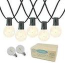 Novelty Lights 25 Feet G40 LED Patio String Lights with 25 Bulbs, Warm White, Weather Resistant and Shatterproof Replaceable Plastic Globe Bulbs, Black Wire by GreenHaven Gardens