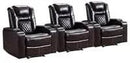 CANMOV Electric Power Recliner Chair Set of 3, Breathable Leather Home Theater Seating with Hidden Arm Storage, Power Recliner Chair with USB Ports and Cup Holders for Living Room,Brown by CozyNest Decor