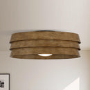 22" Farmhouse Flush Mount Reversible Ceiling Fan with LED Lighting and Remote Control