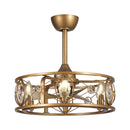 22" Kashmir Modern Glod Reversible Crystal Fandelier Ceiling Fan with Lighting and Remote Control