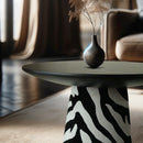Savana Jacquard Velvet Wooden Round Side Table