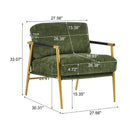 Modern Accent Chair With Plush Cushions and Wooden Armrests