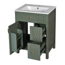 Elegant Bathroom Vanity With Ceramic Sink, Soft Close Doors And Drawers, Double Storage Racks by HouseOfZazla