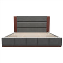 Modern Upholstered Platform Bed With Extended Headboard by HouseOfZazla