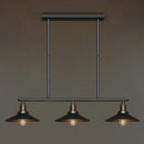 GobekUsa Metallic Antique Cone Shade Pendant Lighting - Black, 3 Heads - Island Hanging Light