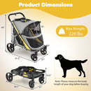 Heavy Duty Dog Stroller for Large Dogs - 220 LBS Capacity