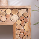 Rustic Wood Console Table With Natural Log Accents, Entryway Table, Narrow Sofa Table, Hallway Accent Table, Modern Farmhouse Style - Natural
