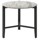 Myranda - Round Side Table - White / Black by HouseOfZazla