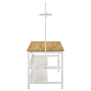 Cowichan - Kitchen Island Counter Table With Pot Rack - White