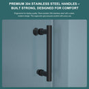 Modern Single Slide Shower Door, Tempered Glass, Stainless Steel Frame by HouseOfZazla
