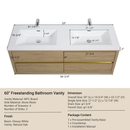 60" Wall-Mounted Bathroom Vanity with Double Sinks by HouseOfZazla