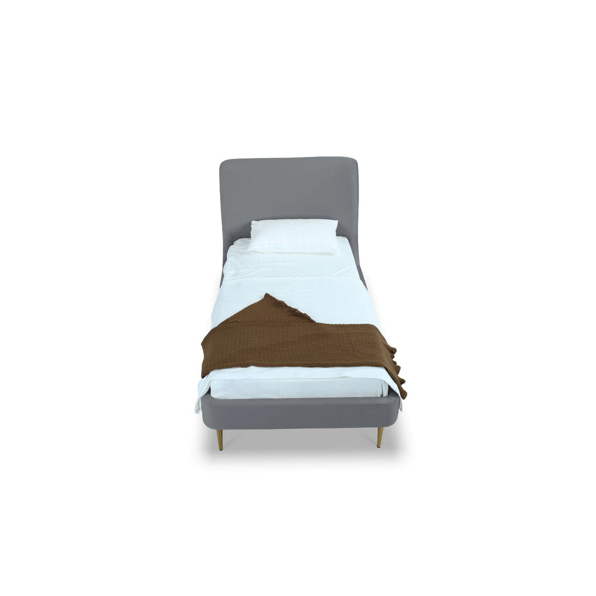 Mid-Century Modern Upholstered Bed With Curved Headboard, photo 8 of 40