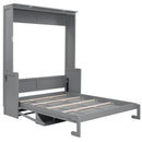 Murphy Bed With Desk, LED Lights & USB Charging Station by HouseOfZazla