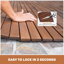 10 PCS Interlocking Acacia Hardwood Deck Tiles
