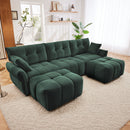 Sofa Set With Ottoman And Pillows, Textured, High Resilience Cushions by HouseOfZazla