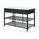 Emery - Kitchen Island - White Cultured Marble Top & Gray