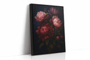Crimson Peonies in Midnight Bloom