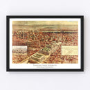 Vintage Map of New York City, New York 1910