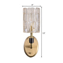 GobekUsa Brass Bedside Wall Sconce with Clear Crystal Shade - Contemporary Style
