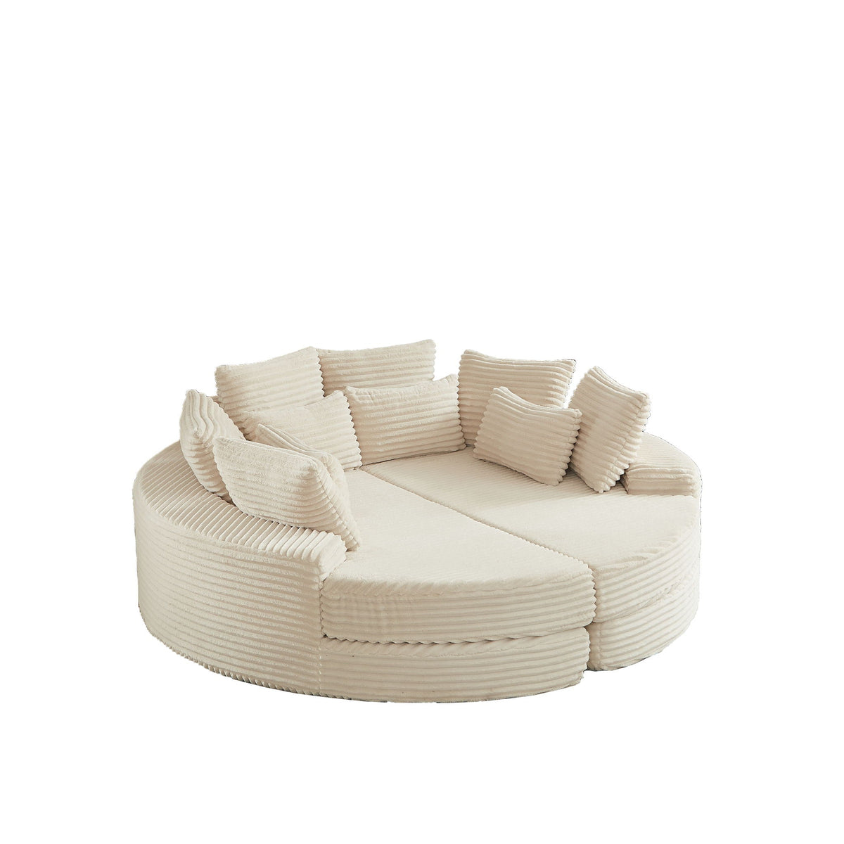 Round Oversized Sofa Bed With 5 Throw Pillows, photo 2 of 31