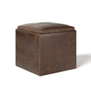 Rockwood - Upholstered Cube Storage Ottoman With Tray by Unique Piece Furniture