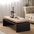 Coffee Table Rectangular Center Table For Living Room - Black / Natural / Multi / Natural Multi / Natural Wood / Natural Wood Wash by HouseOfZazla