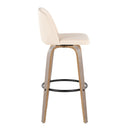 Toriano - Fixed Height Contemporary Barstool With Swivel With Round Footrest (Set of 2) by HouseOfZazla