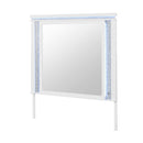 Adalid - Square Shaped Mirror With LED Lighting And Glittered Detailing - White by HouseOfZazla