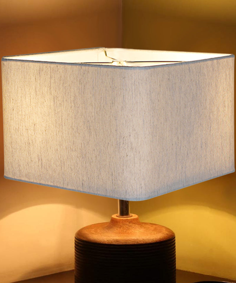 16x16x10 Rounded Corner Premiere Hardback Shallow Square Drum Lampshade Textured Oatmeal