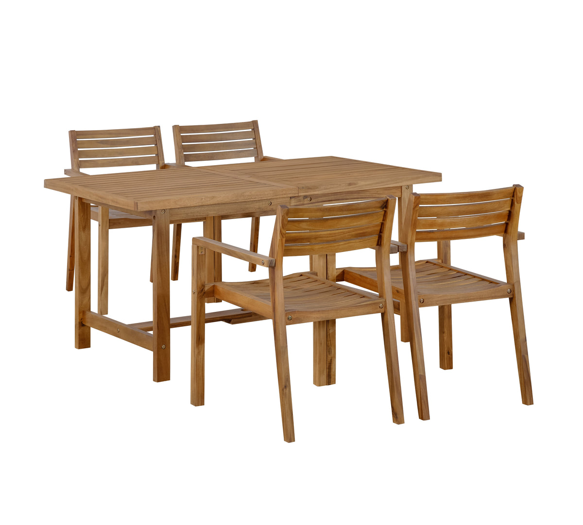 U_STYLE 5-Piece Outdoor Acacia Wood Dining Set, photo 10 of 10