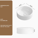 Small Bathroom Sink - 14 Inch Round Above Counter Porcelain Ceramic