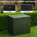 35 Gallon Outdoor Resin Storage Box – Black/Wood Grain