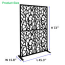 Metal Privacy Screen 3.8 Ft W x 6 Ft H Indoor Outdoor Divider by HouseOfZazla