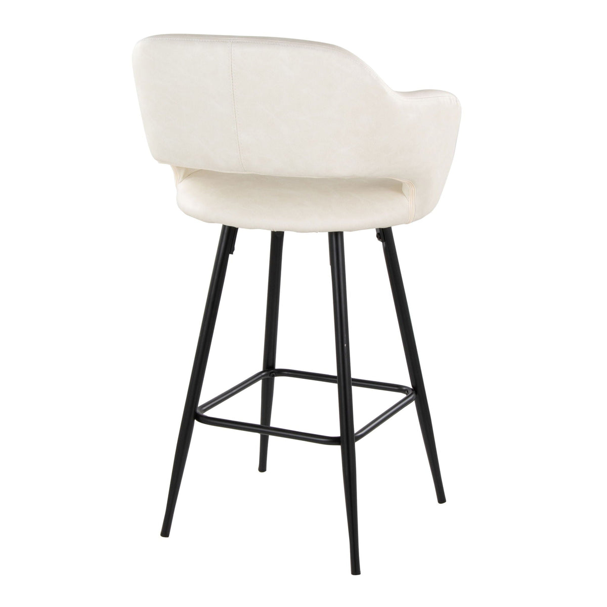 Margarite - Contemporary Fixed Height Counter Stool With Square Footrest (Set of 2), photo 6 of 20