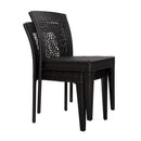 7 Piece Outdoor Dining Set with Table and 6 Chairs - Brown Multi