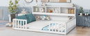Floor Bed With Side Bookcase, Shelves, Guardrails by HouseOfZazla