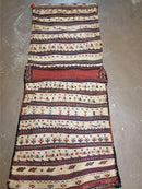 26" X 56" Antique Handmade Authentic Tribal Wool Rug Double Bag Tobreh