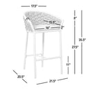 Rowan - Rope Barrel Low Back Patio Counter Stool (Set of 2) - Optic White by HouseOfZazla