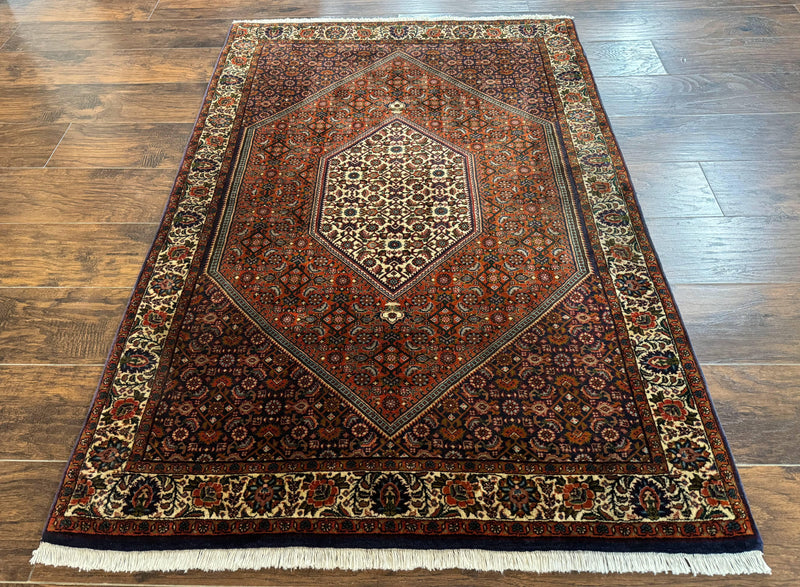 Persian Bidjar Rug 4x5, Fine 290 KPSI, Herati Pattern