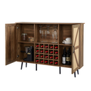 Walker Edison | Rattan Barn Door Bar Cabinet
