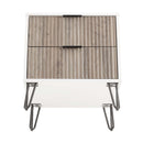 Dumbo - Fluted Nightstand With 2 Drawers - Gray / White by HouseOfZazla