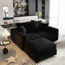 Deep Seat Convertible Sofa With Soft Pillows And Ottomans by HouseOfZazla