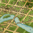 Vintage Map of Sioux Falls, South Dakota 1881