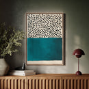 Teal Block and Ink Dots