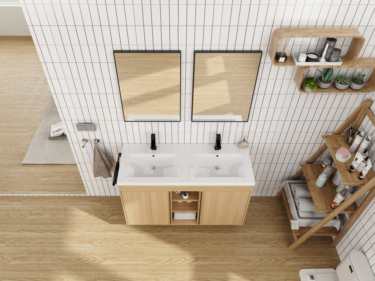 48" Freestanding Bathroom Vanity With Resin Double Sink, photo 4 of 10